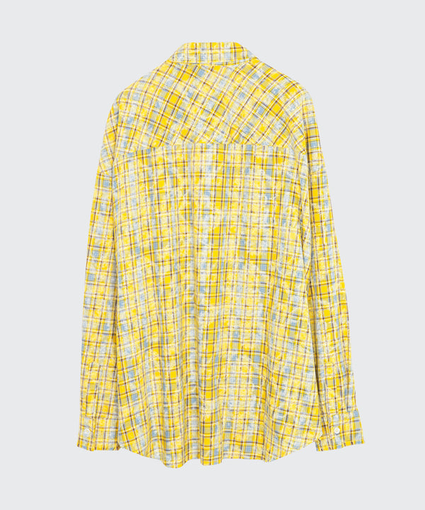 POP LOOSED CHECK SHIRTS IN YELLOW
