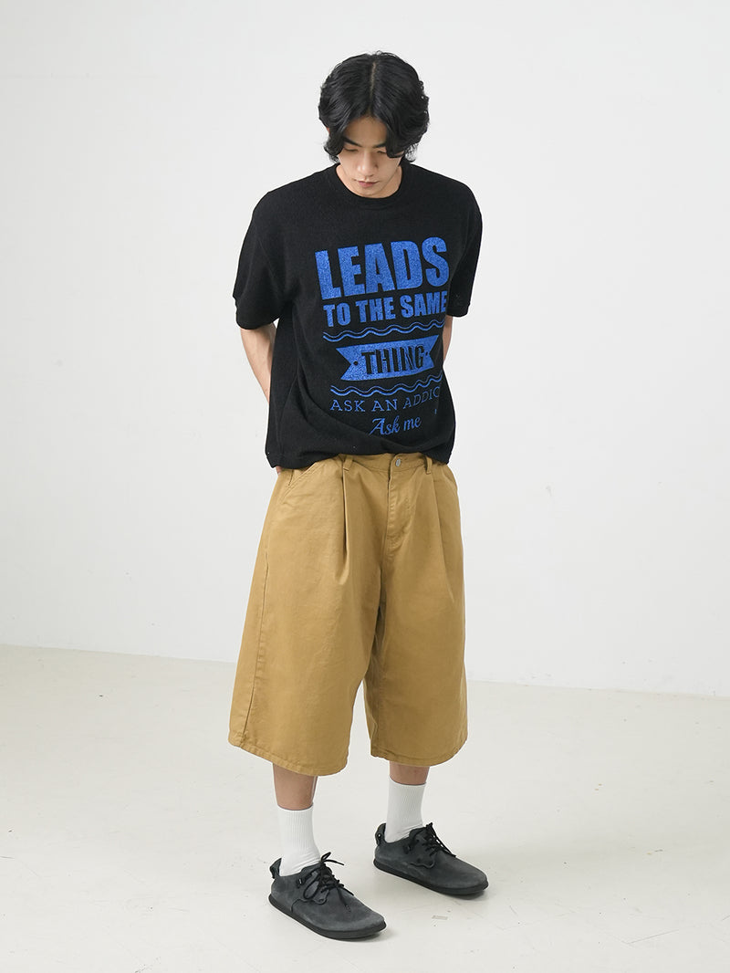 Leads printing half-sleeves knit 4color