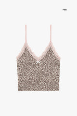 Fatale leopard cropped sleeveless top