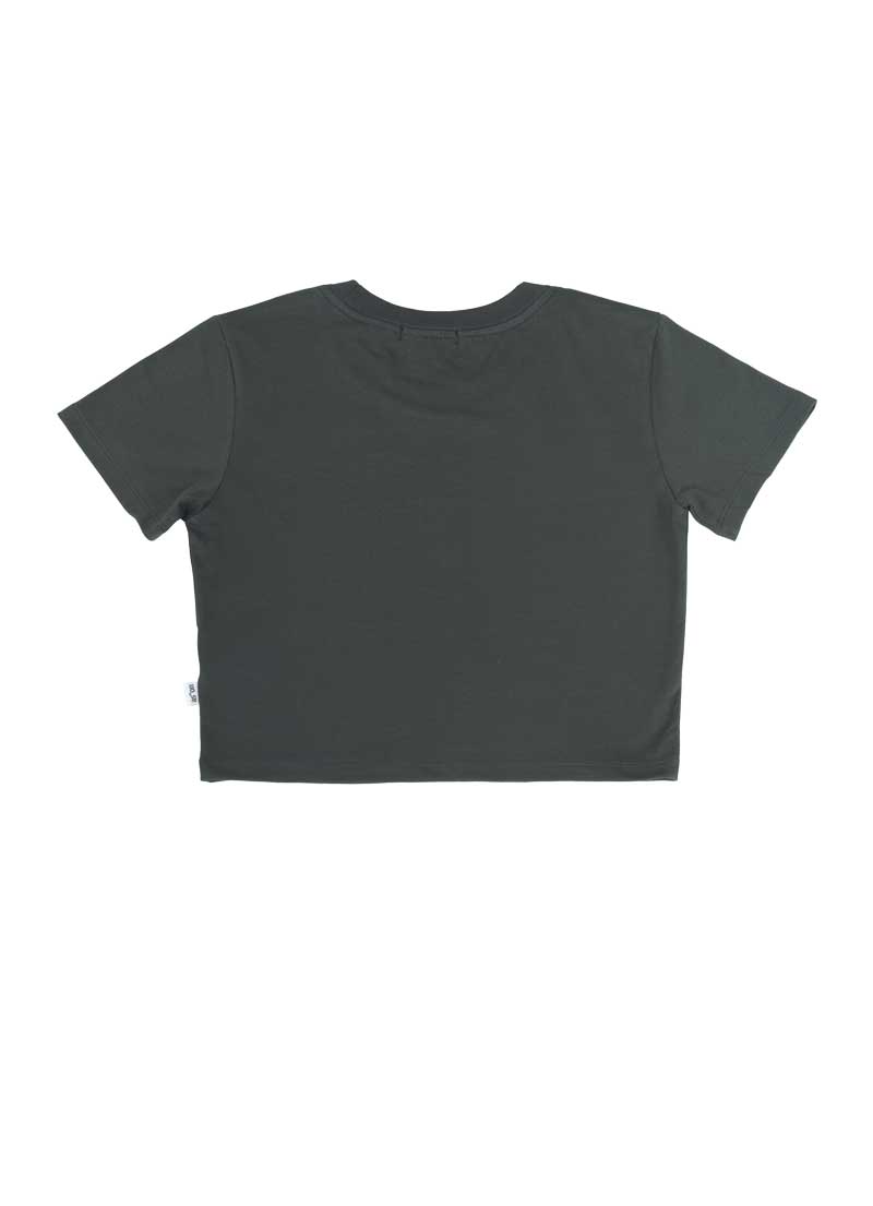 HOLIDAY CROPPED T-SHIRT / CHARCOAL