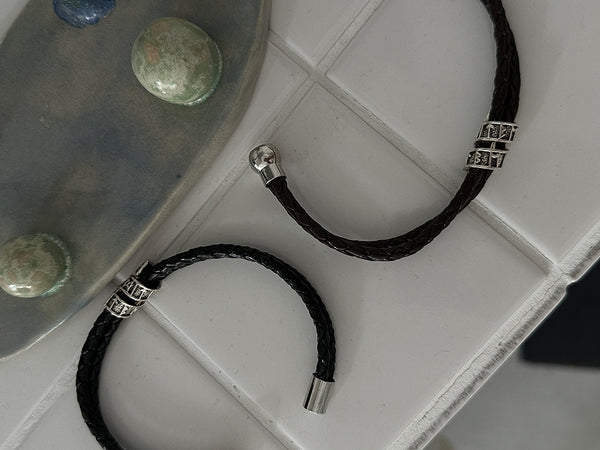 ASCLO Magnetic Leather Bracelet (2color)