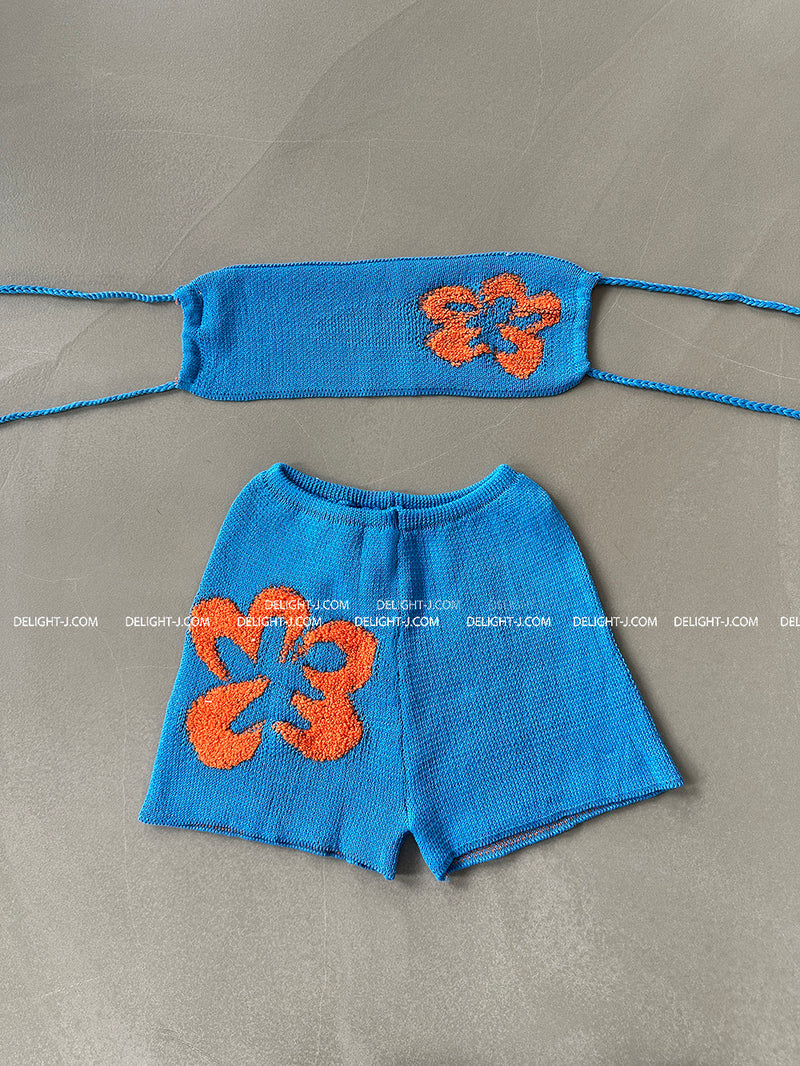 Flower knit bikini swimwear