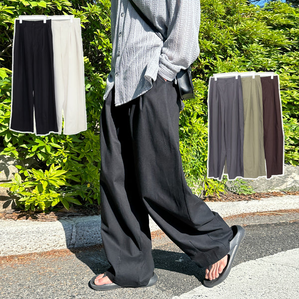 By Linen Two-Tuck Pants