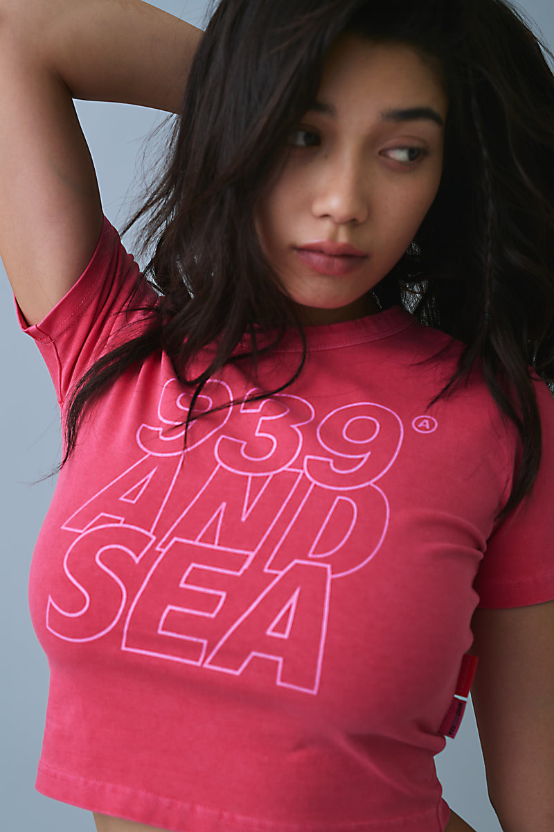 AB X WIND AND SEA CROP T-SHIRTS (PINK)