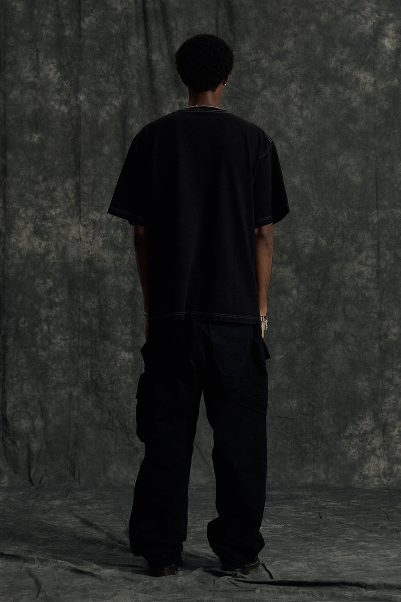 ロゴピグメントTシャツ (Black)