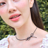 comely ribbon beads necklace