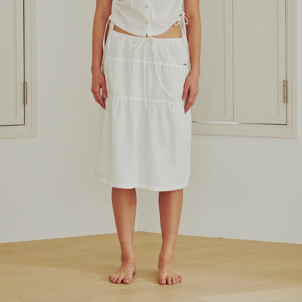 String Tiered Skirt (WHITE)