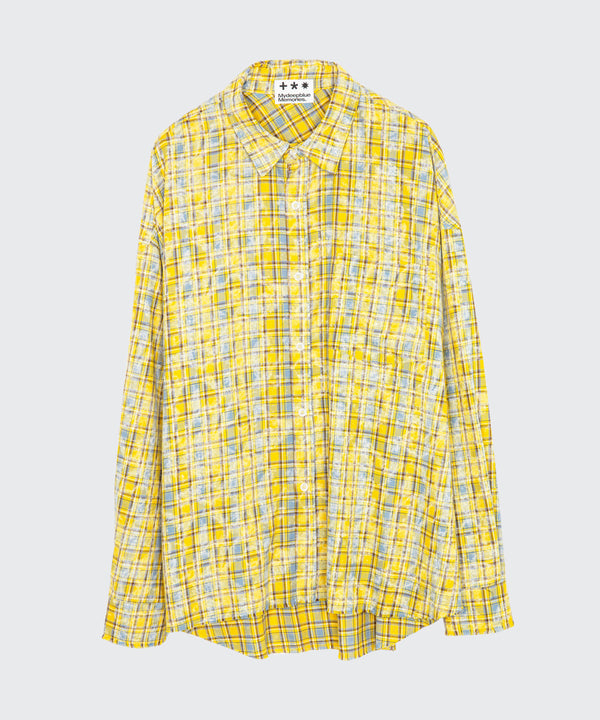 POP LOOSED CHECK SHIRTS IN YELLOW