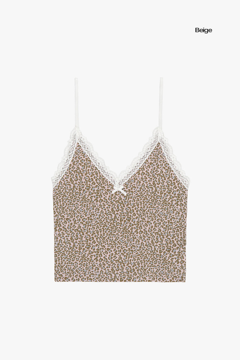 Fatale leopard cropped sleeveless top