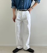 one tuck cotton pants