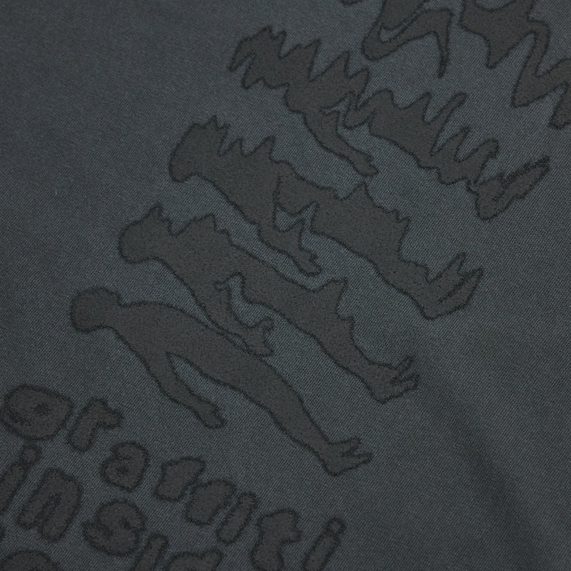 Graffitionmind グラフィティ長袖ピグメントTシャツ (Charcoal)