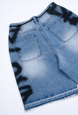 BBD Side Sprayed Custom Denim Shorts (Blue)