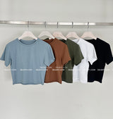 5 color Basic Crop T-shirt