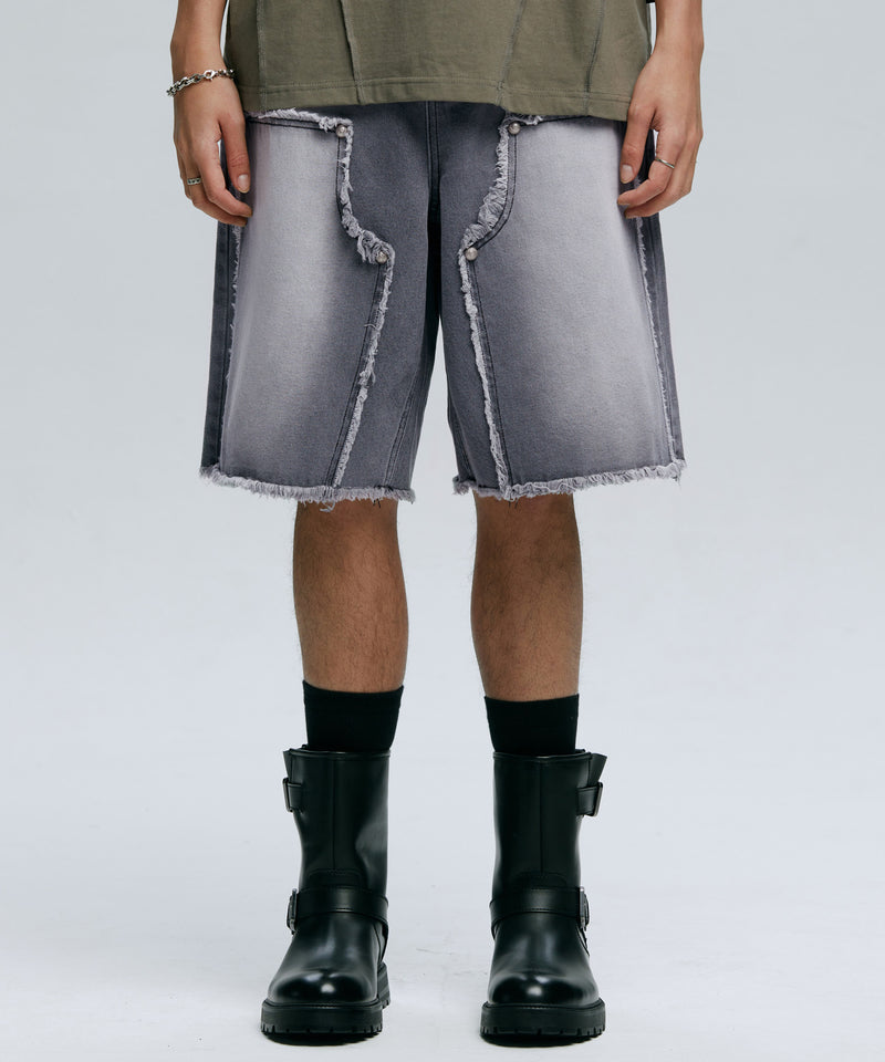 PATCHED DENIM BERMUDA SHORTS_GY