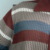 ASCLO マルチカラーパンチング半袖カーディガン (3color)