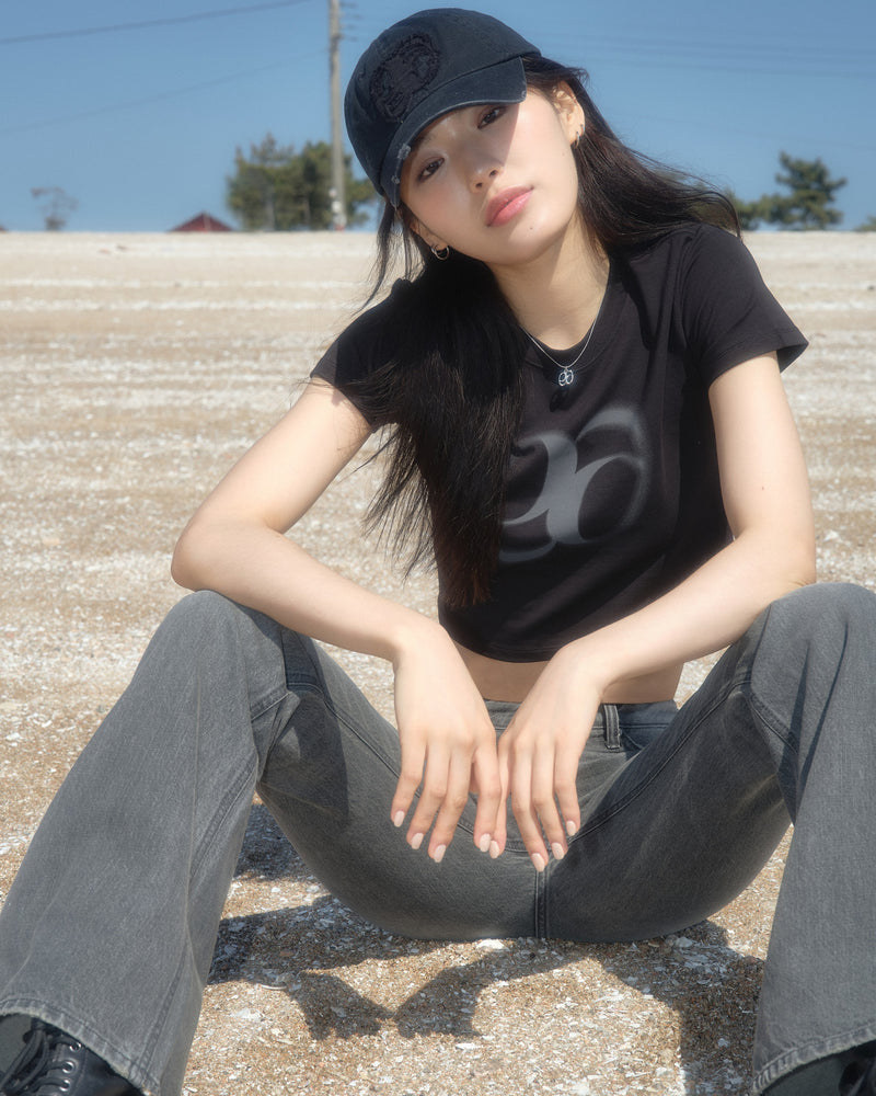 HOLIDAY CROPPED T-SHIRT / BLACK