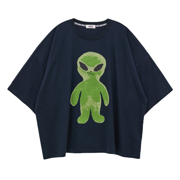 Alien graphic overfit half sleeve T-shirt