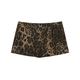 Leopard Skirt with Shorts - BROWN