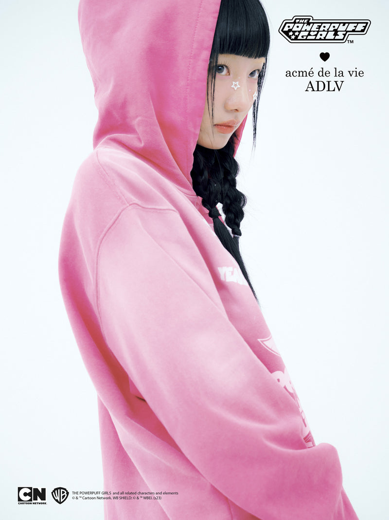 [24SS] The Powerpuff Girls x acmedelavie magazine spray washing hoodie PINK