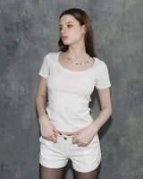 Metal Triclipse Tailored Mini Shorts White