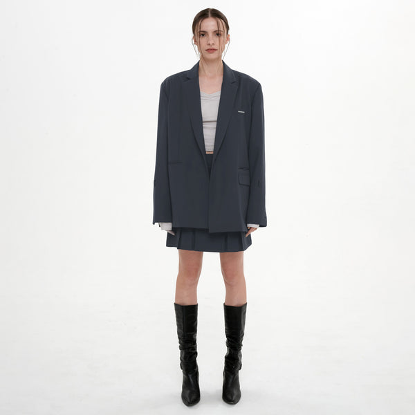 SLEEVE STRAP OVER FIT JACKET(BLUE GRAY)