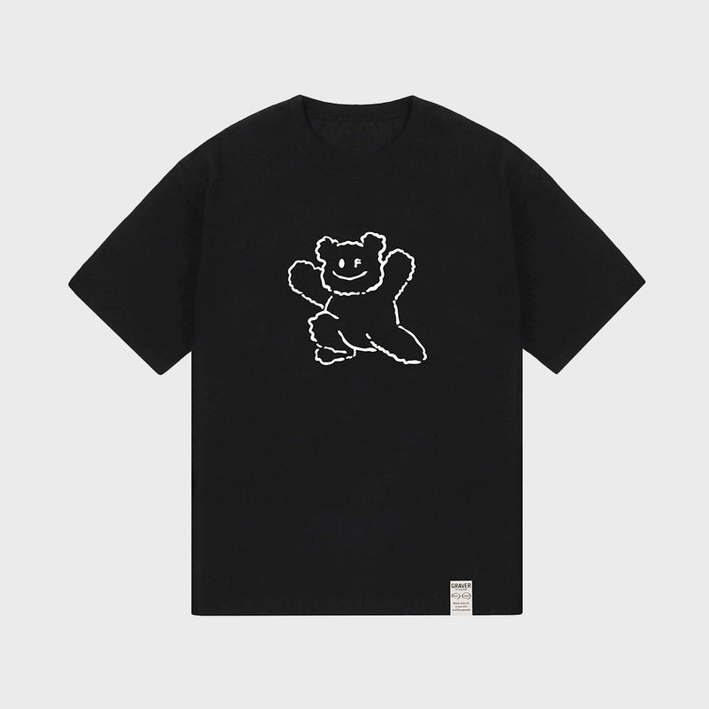 [UNISEX] Big Line Bear Smile Short Sleeve T-shirt