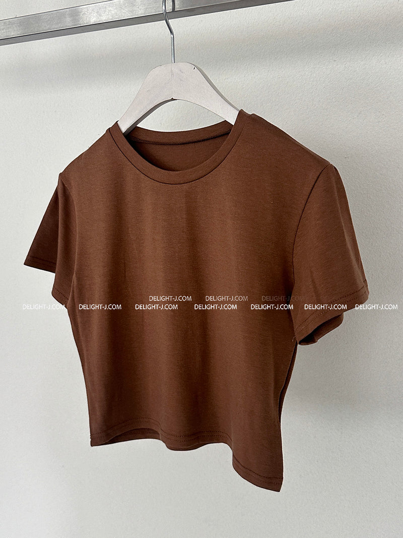 5 color Basic Crop T-shirt