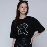 [UNISEX] Big Line Bear Smile Short Sleeve T-shirt