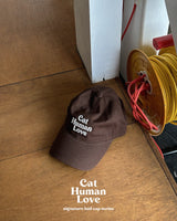 CAT HUMAN LOVE BALL CAP / YELLOW/BROWN