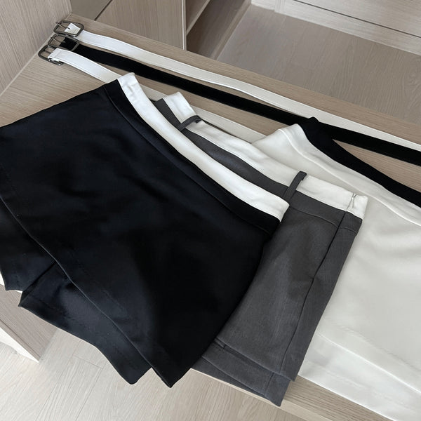 Wear color combination skirt pants belt SET (3 colors)