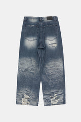 Swell embossed destroyed denim pants