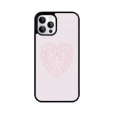 heart lace epoxy case - milk pink