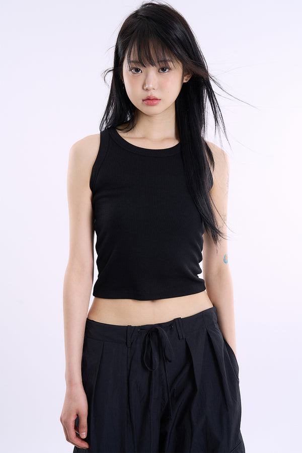 Cookie wide binding cropped sleeveless top