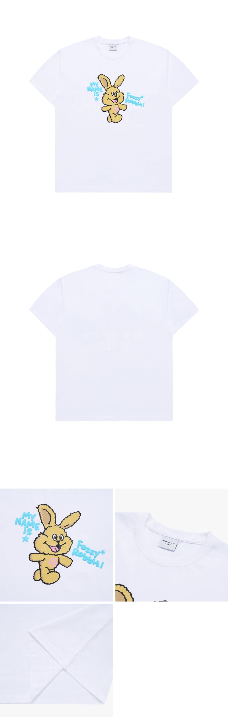 [24SS] MY NAME IS FUZZY RABBIT SHORT SLEEVE T-SHIRT WHITE