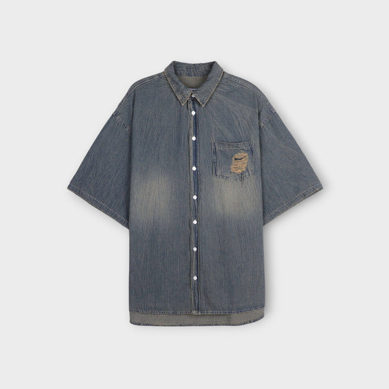 3 TAP Smoke Wrinkle Wash Short Sleeve Shirt (2color)