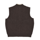 santa road line zip knit vest_brown