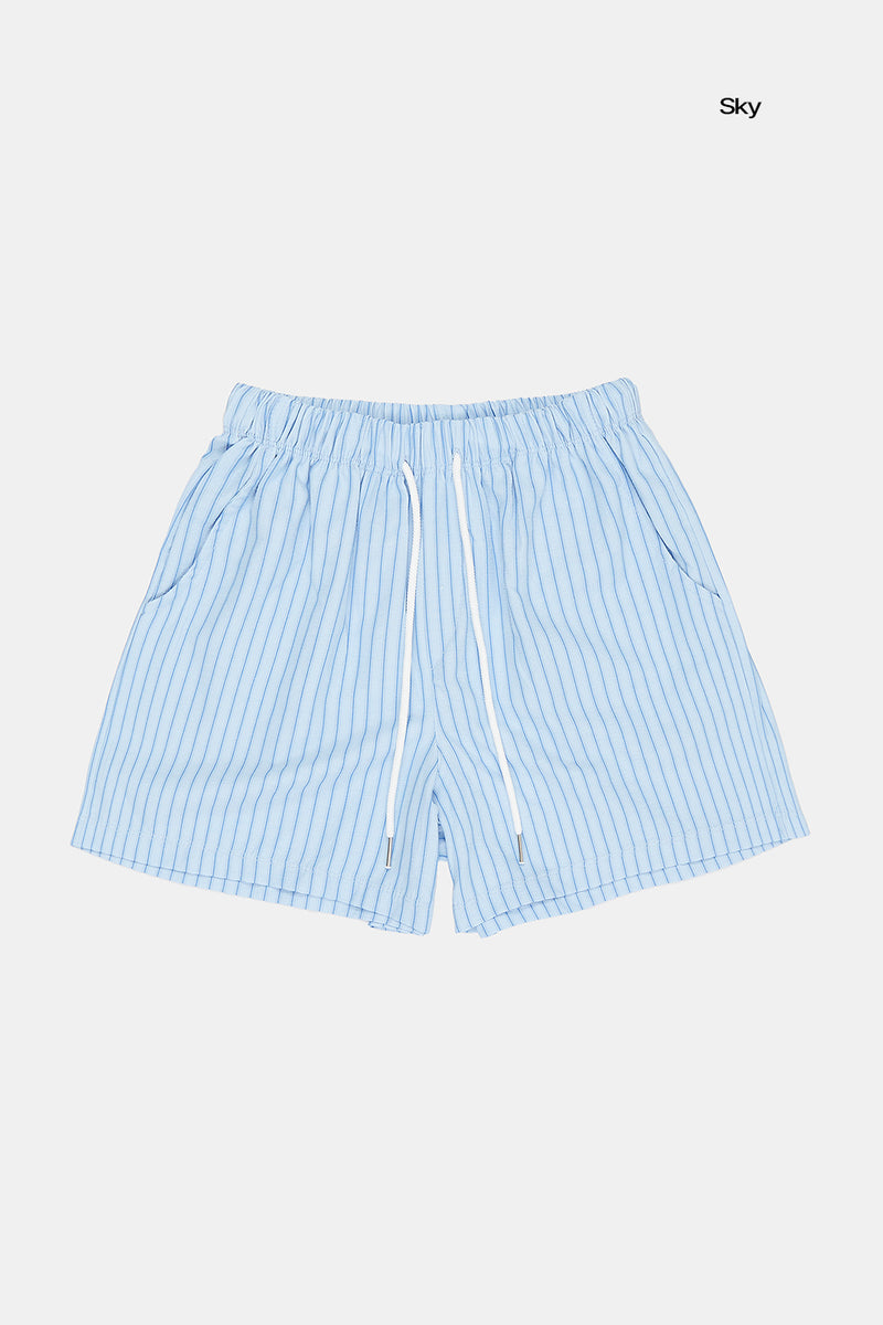 Peach cool striped banding shorts