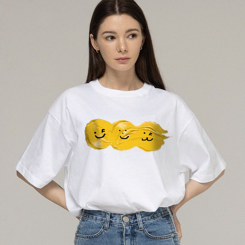 [UNISEX] Pinting 3 Smile Short Sleeve T-shirt