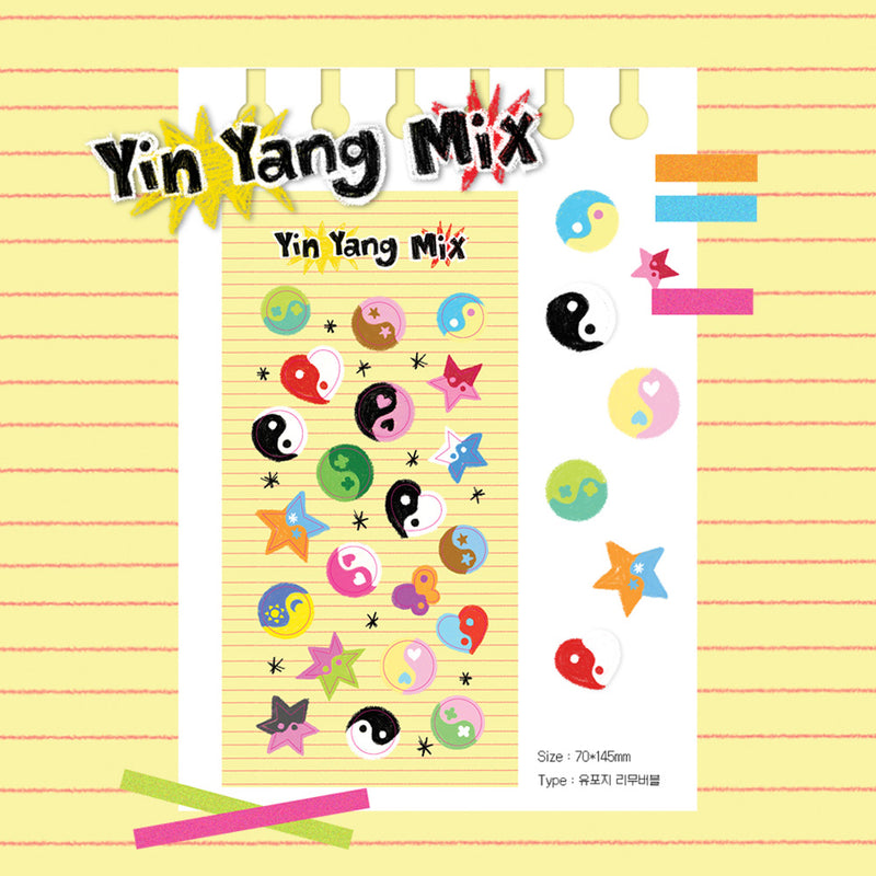 スター Yin-Yang ミックスステッカーセット
