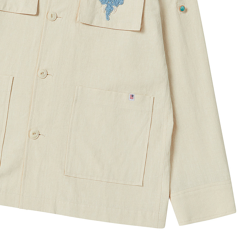 [COLLECTION LINE] N ARCHIVE HAND MADE WESTERN DETAIL LINEN JACKET IVORY