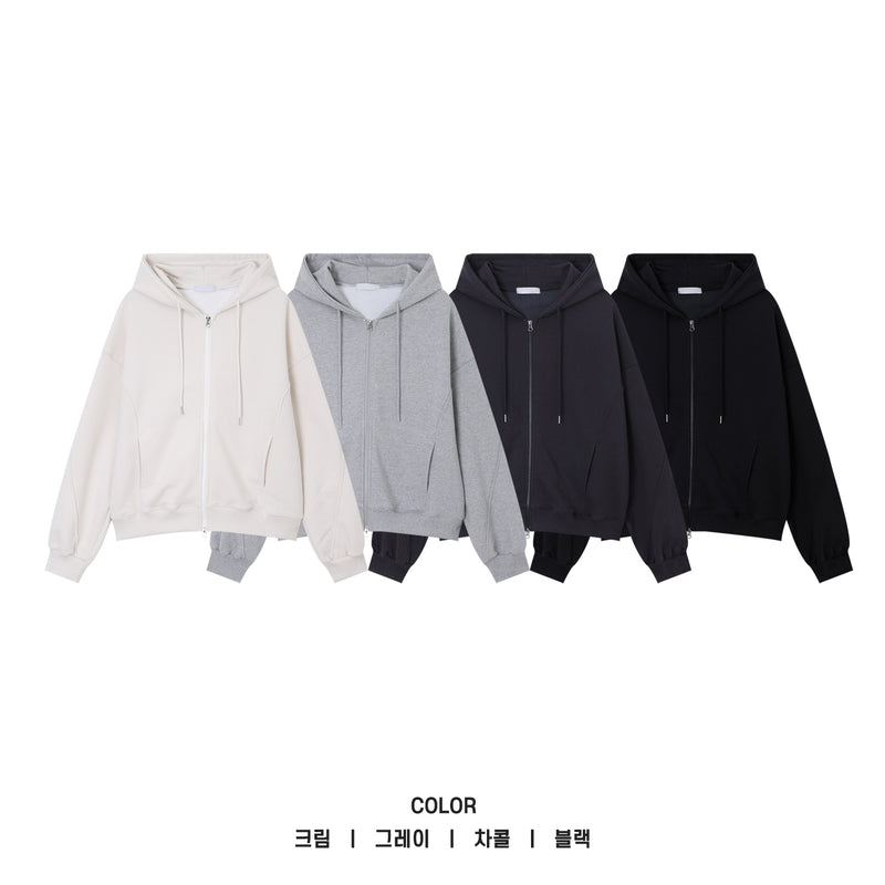 LMN pair two-way cut hooded zip-up (4 colors)