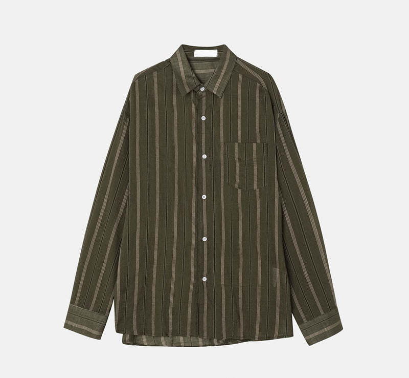 Pleddy Back Print Stripe Shirt (2color)