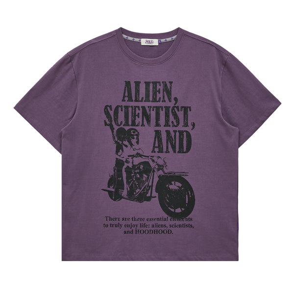Rider alien graphic half sleeve T-shirt