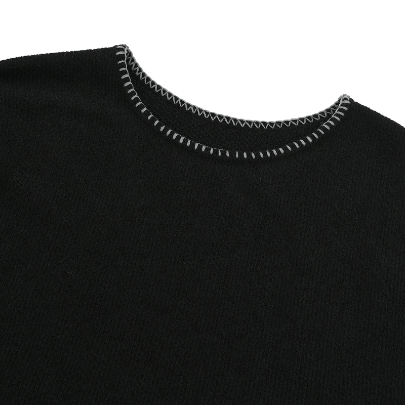 ステッチバランスニットTシャツ / STITCH BALANCE KNIT t-shirts in Black