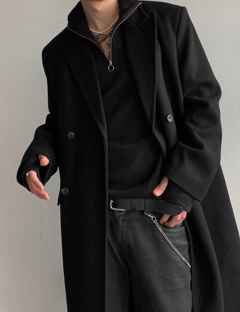 ヘビーダブルウールコート / Heavy Double Wool Coat (Black)