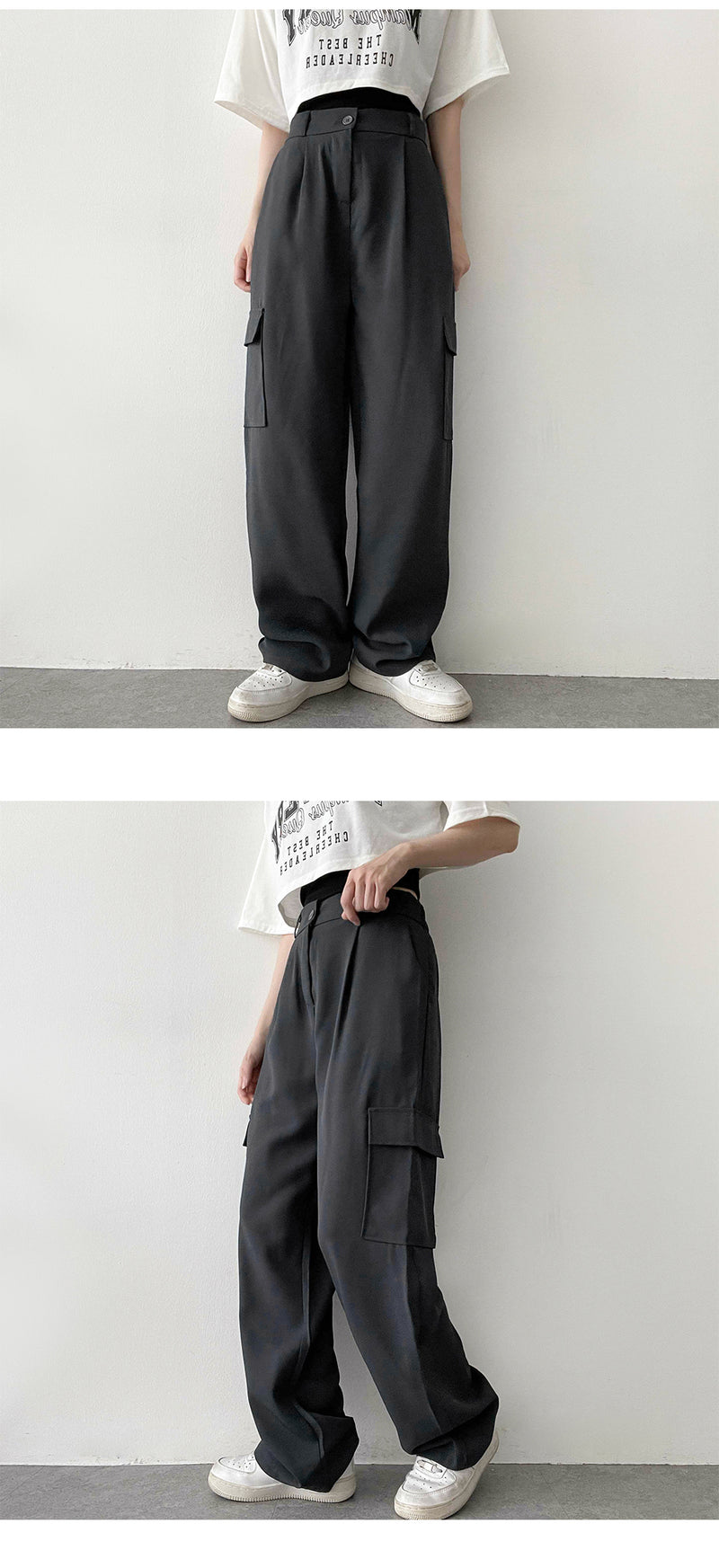 OUT TUCK LOOSE STRAIGHT SLACKS - スラックス