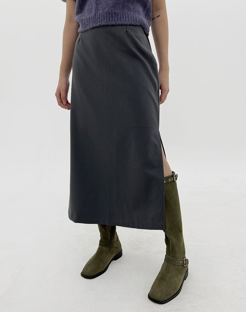 サイドスリットロングスカート / Side slit long skirt (3color) – 60