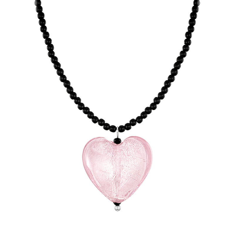 ベネチアングラスハートネックレス / venetian glass heart necklace