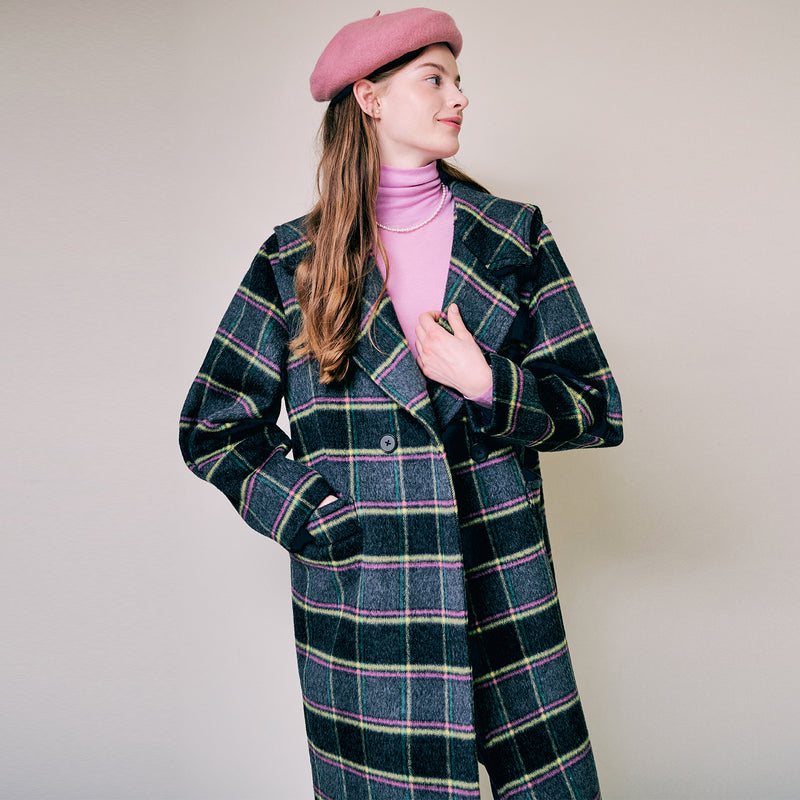 アルパカセーラーチェックコート/ALPACA SAILOR CHECK COAT / GRAY