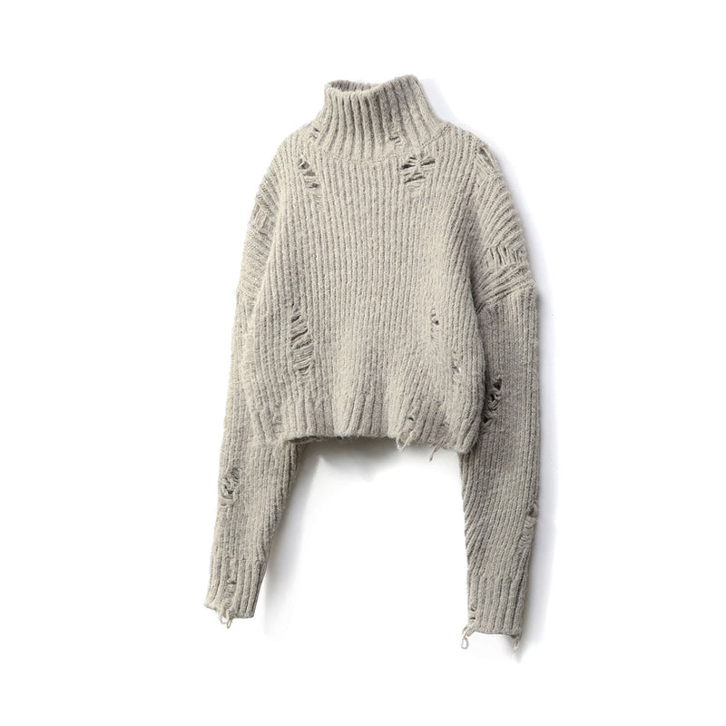 [23FW LSD COLLECTION] Turtleneck Crop Sweater_Oatmeal Grey